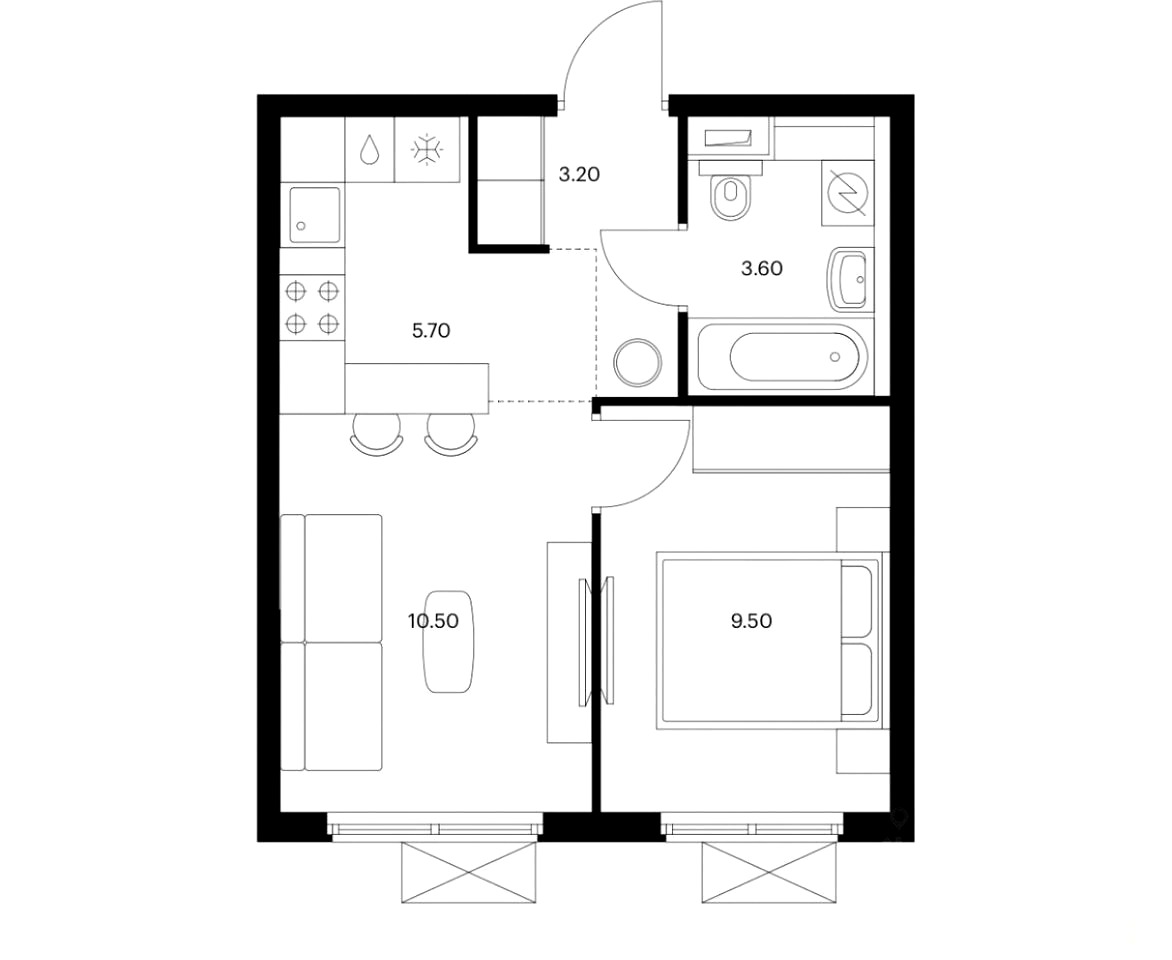 1-комнатная квартира в аренду, Москва, 1-й Грайвороновский пр. 3Ак3 — 75 000 ₽/мес